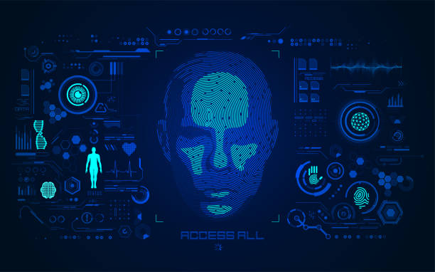 얼굴 탐지 - biometrics stock illustrations