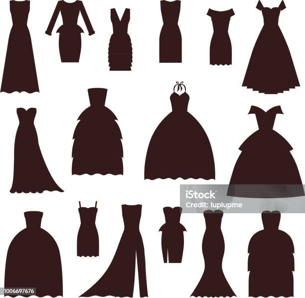 Wedding Bride Dress Elegance Silhouette Style Celebration Bridal Shower Composition Vector Illustration Stock Illustration - Download Image Now