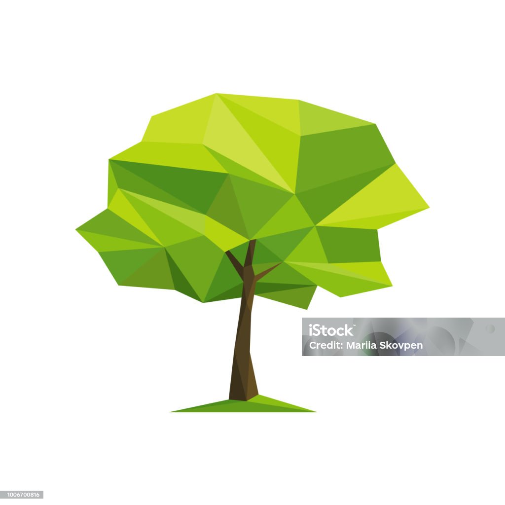 Tree Using Triangles Complex Spring Concept Tree Formed By Triangles Stock Illustration - Download ...