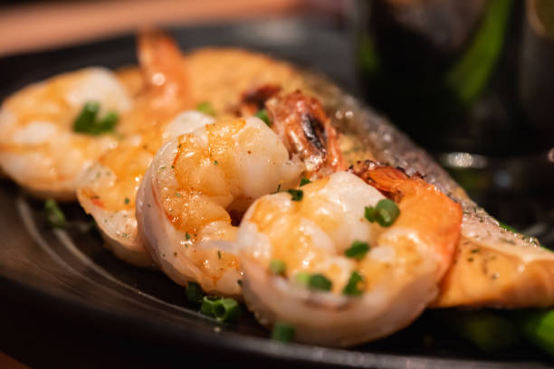 istock Grilled shrimp and salmon 1006701918