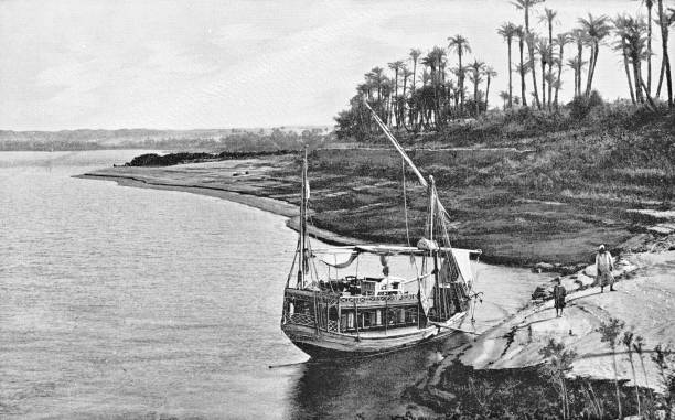 istock Sailboat Moored along the Nile River in Egypt - Ottoman Empire 1006709250