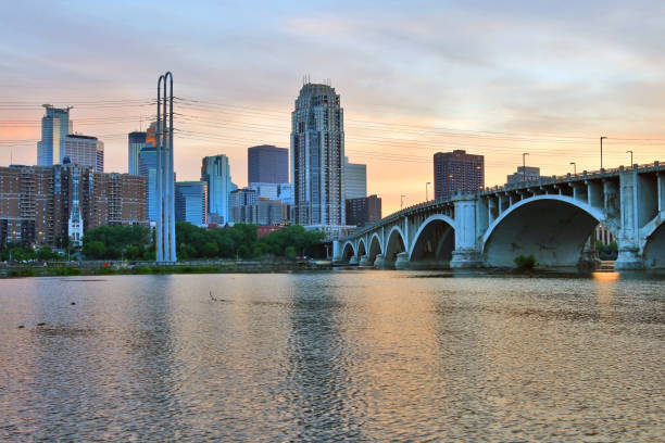 istock Minneapolis cityscape during colorful sunset. 1006716768