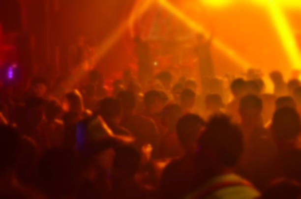 Blur silhouettes,Blur club party for background