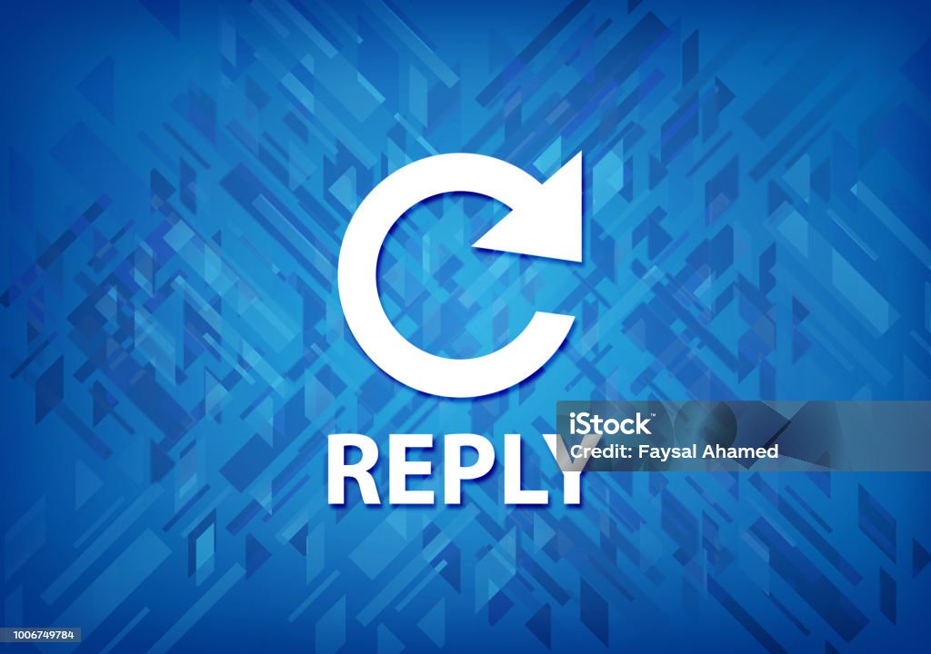 Reply Background Reply Blue Background Stock Illustration - Download Image Now - Arrow ...