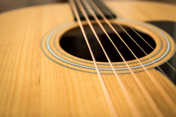 istock Acoustic guitar on wood background 1006750396