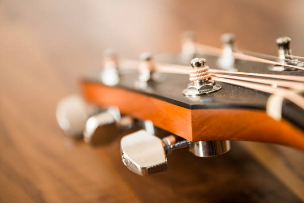 istock Acoustic guitar on wood background 1006750406