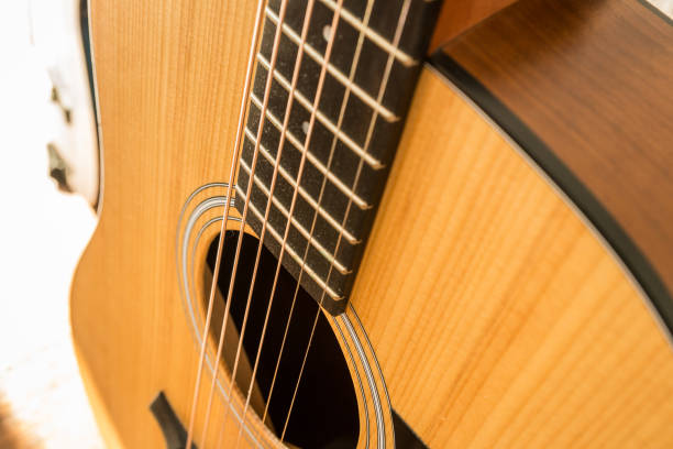 istock Acoustic guitar on wood background 1006751320