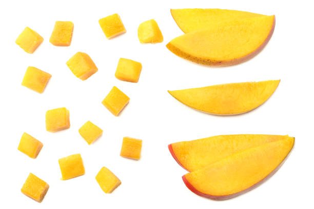 istock mango slice isolated on white background. healthy food. top view 1006781606
