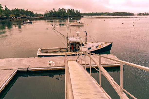 istock Lobster boat at a dock in a Maine harbor 1006793142
