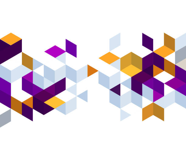 Abstract background with color cubes and grid Abstract background with orange and purple color cubes for design brochure, website, flyer. EPS10 stock cubes stock illustrations