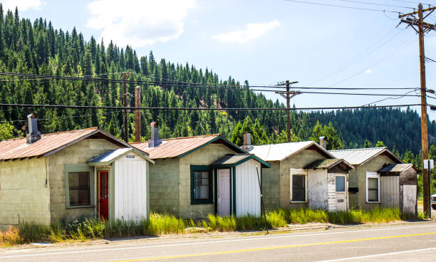 istock Row Of Abandoned Shanty Bungalows 1006812062