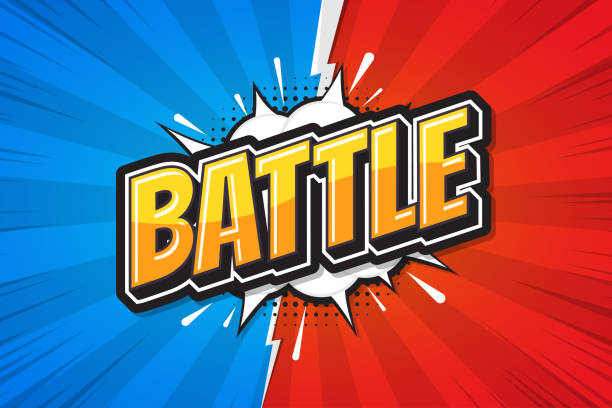 Battle background poster comic speech bubble. Vector illustration Battle background poster comic speech bubble. Vector illustration battle stock illustrations