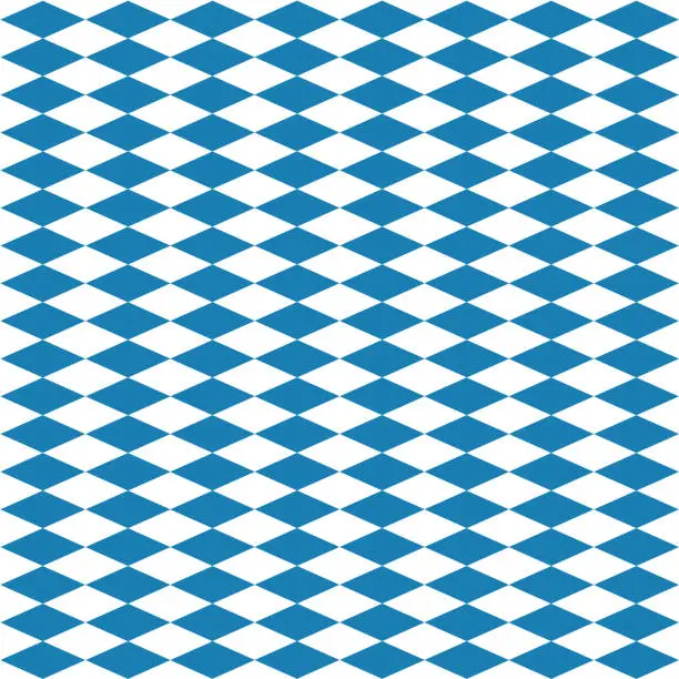 Vector illustration of Seamless diamond pattern in blue and white for Beer Fest.
