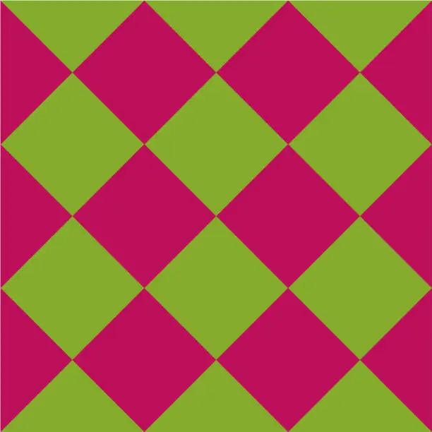Vector illustration of Seamless plaid pattern in green pink.