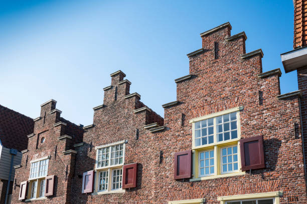 detail of Dutch houses in Alkmaar, Holland,