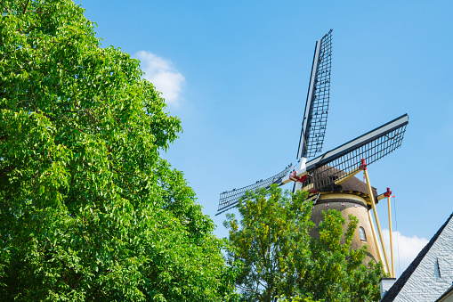 mill in fortified city Buren, Holland