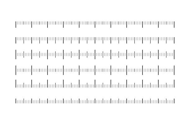 illustrations, cliparts, dessins animés et icônes de ensemble de règles horizontales - longueur et indicateurs de taille à distance unités. illustration vectorielle - ruler