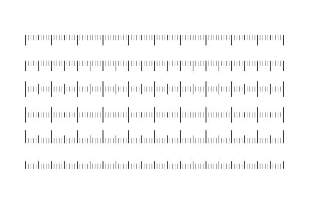zestaw poziomych linijki - długość i rozmiar wskaźników odległości jednostek. ilustracja wektorowa - długość obrazy stock illustrations