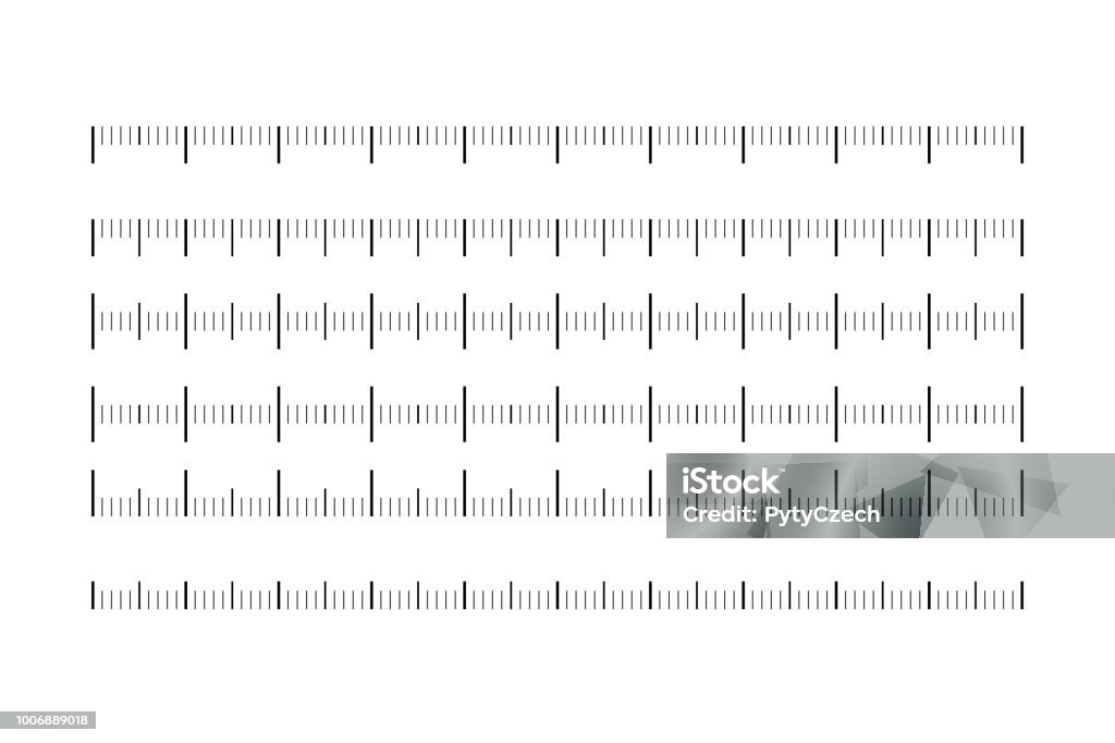 Set of horizontal rulers - lenght and size indicators distance units. Vector illustration Set of horizontal rulers - lenght and size indicators distance units. Vector illustration. Ruler stock vector