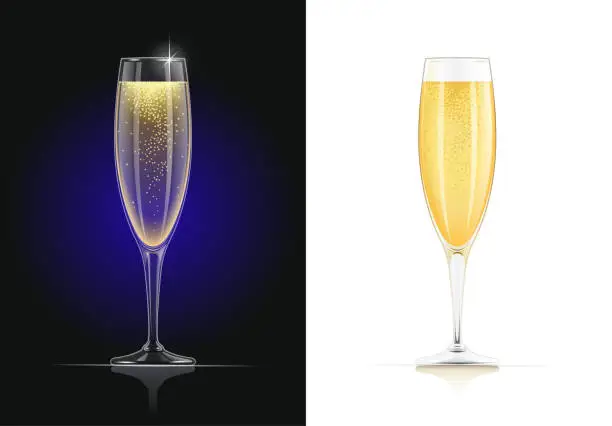 Vector illustration of Champagne glass.