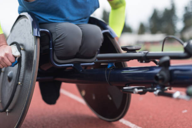 istock Adaptive athlete training on his racing wheelchair 1006925622