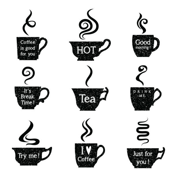 istock coffee menu with a set of coffee cups with steam 1006959646