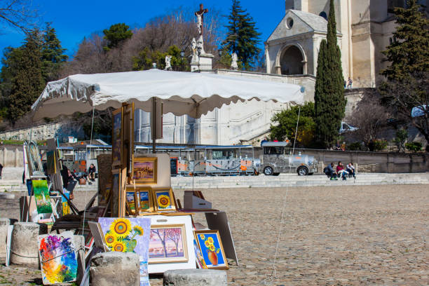 AVIGNON, FRANCE - MARCH, 2018: Square Below the Palace of the Popes