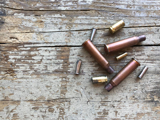 istock Pile of assorted ammunition casings from different caliber guns 1006962836