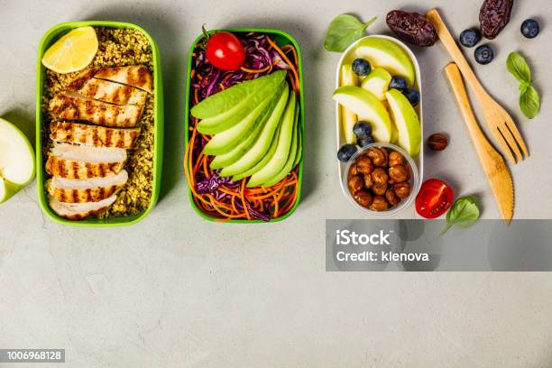 Healthy Lunch In Boxes Stock Photo - Download Image Now - Healthy Eating, Lunch Box, Healthy Lifestyle