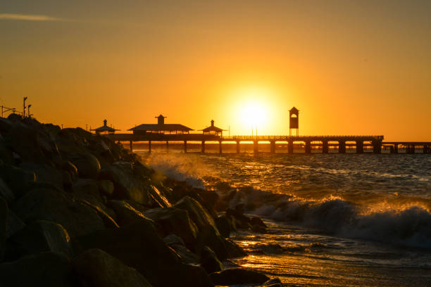 Amazing sunset in Iracema Beach, Fortaleza, Brazil