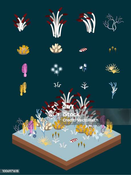 Isometric Pelagic Fauna Set Stock Illustration - Download Image Now - Isometric Projection, Ocean Floor, Deep