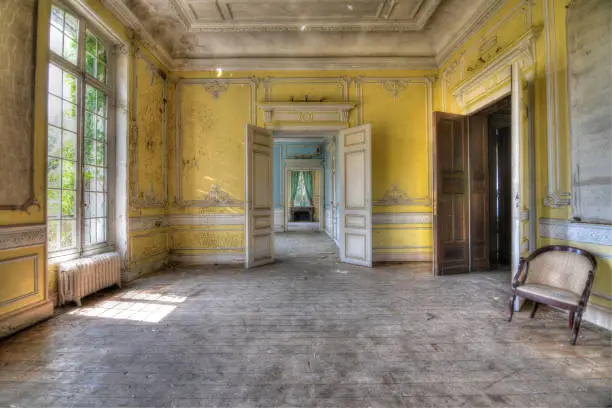 Drawing Room of an abandoned chateau in Belgium