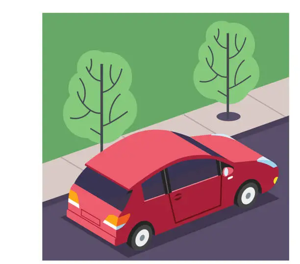 Vector illustration of Driving on the streets