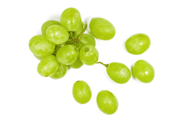 Photo of Fresh green grape isolated on white background.
