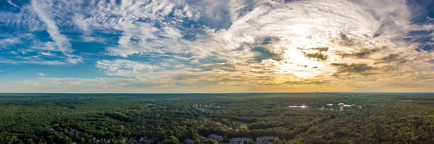istock Panorama of the sky with clouds at late afternonn 1007009412