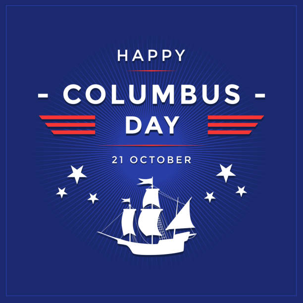 Happy Columbus Day vector illustration Happy Columbus Day vector illustration columbus day stock illustrations
