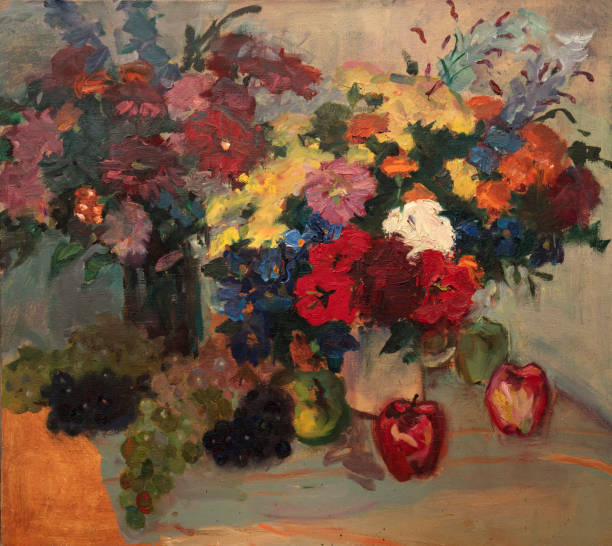 istock oil painting, still life 1007019870