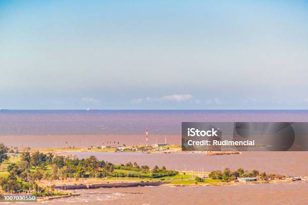 Montevide Cityscape Aerial View Stock Photo - Download Image Now - Above, Beach, Boardwalk