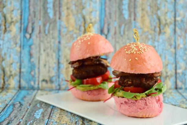 istock Beetroot burger with lentil patty and vegetables 1007062684