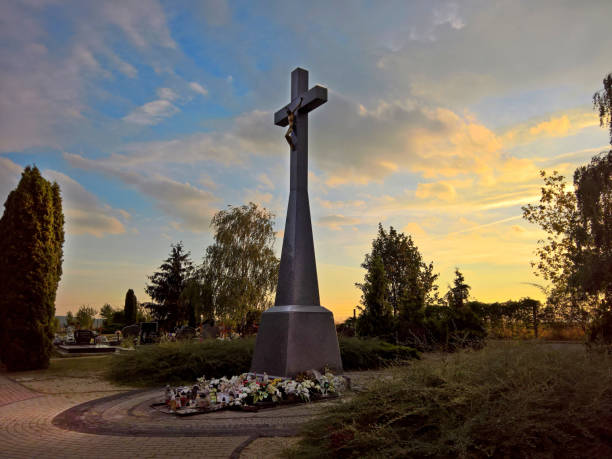 istock Christian cemetery with graves and spaces for cremation 1007070220