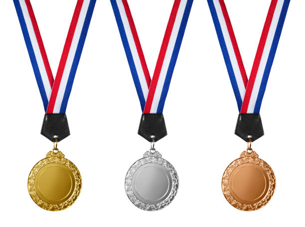 istock Three medals, Gold, Silver and bronze for the winners isolated on white 1007074170