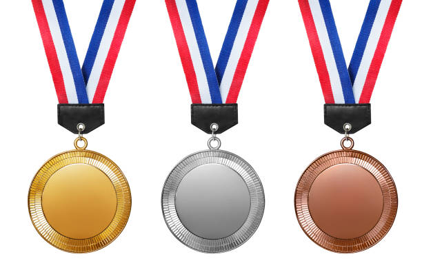istock Three medals, Gold, Silver and bronze for the winners isolated on white 1007074396