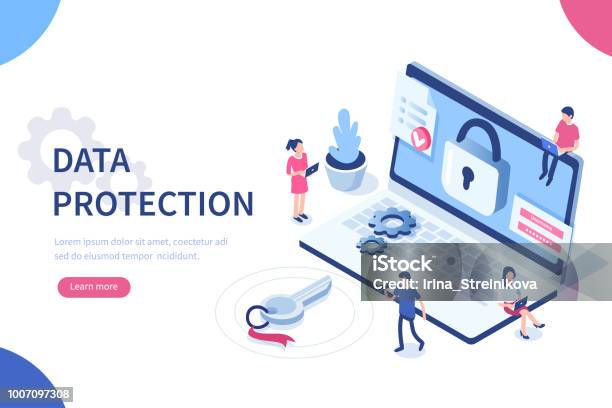 Data Protection Stock Illustration - Download Image Now - Security, General Data Protection Regulation, Data