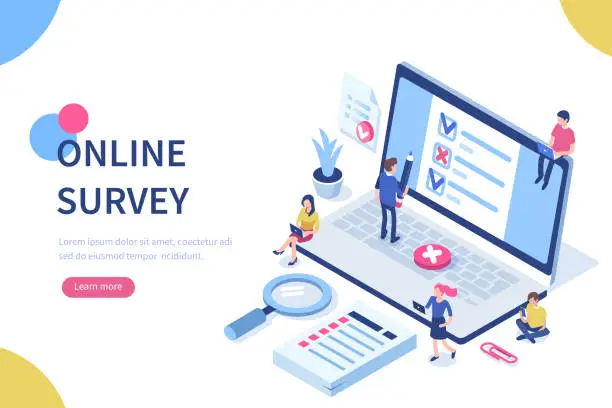 Vector illustration of online survey