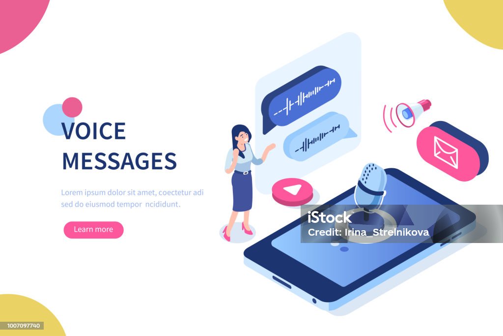 Voice Message Stock Illustration - Download Image Now - Sound Recording ...