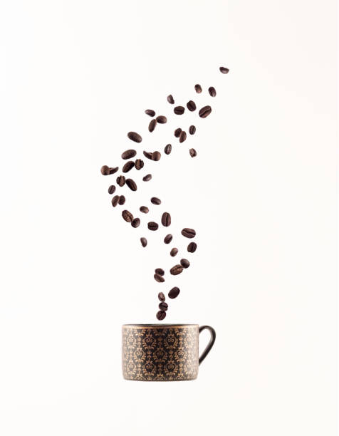 istock Coffee beans in shape of steam above coffee cup 1007101312
