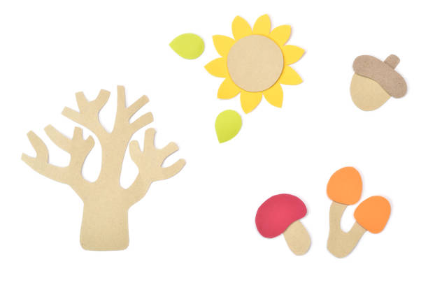 istock Autumn set paper cut on white background 1007101358