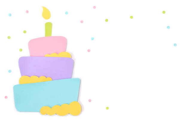 istock Birthday cake paper cut on white background 1007101370