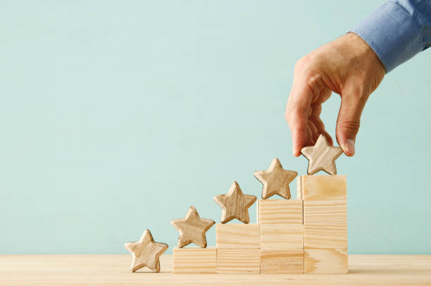 istock concept image of setting a five star goal. increase rating or ranking, evaluation and classification idea. 1007101550