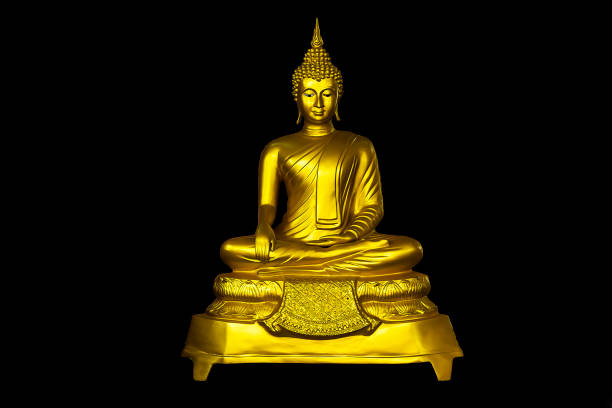 Golden Buddha in the meditation posture is beautiful.